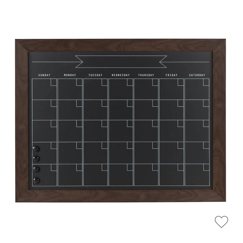 Black and Brown Weekly Chalkboard Calendar